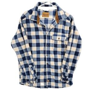Venado Mens Shirt Size L Blue Plaid Thick Flannel Long Sleeve Button Front